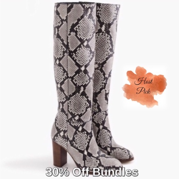 J. Crew Shoes - J. Crew Boots in Snakeskin-printed Leather